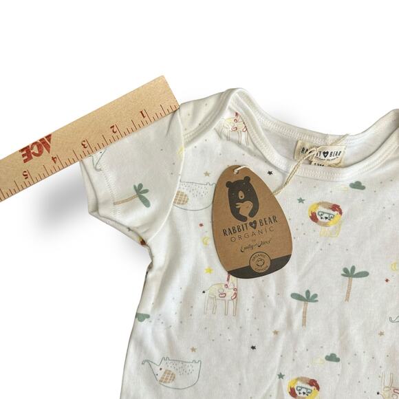 Rabbit Bear NWT Organic Cotton Safari Animal Shirt Babies Size 12M - Picture 4 of 8